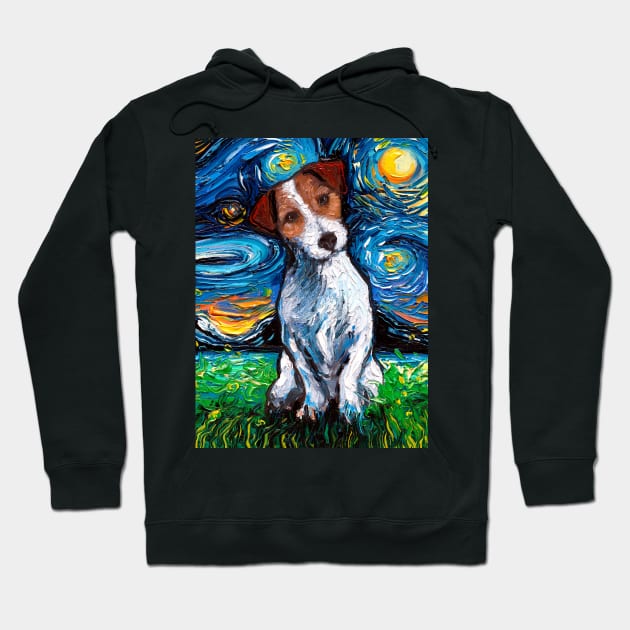 Jack Russell Terrier Night Hoodie by sagittariusgallery